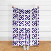 Monster Cheater Quilt - 36"x36" - Purples and Blues