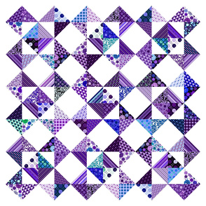 Monster Cheater Quilt - 36"x36" - Purples and Blues