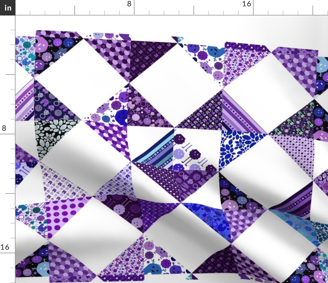 Monster Cheater Quilt - 36"x36" - Purples and Blues