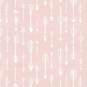 Lots of Arrows in White on Rustic Rose Pink
