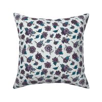 Flower Doodles - Teal & Purple