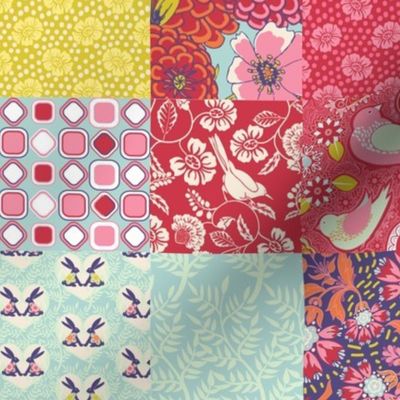 Spring Cheater Quilt Patchwork Squares