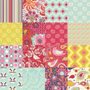 Spring Cheater Quilt Patchwork Squares