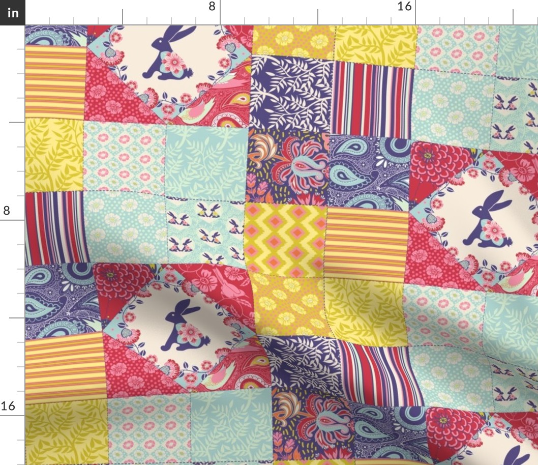 Spring Bunny Cheater Quilt