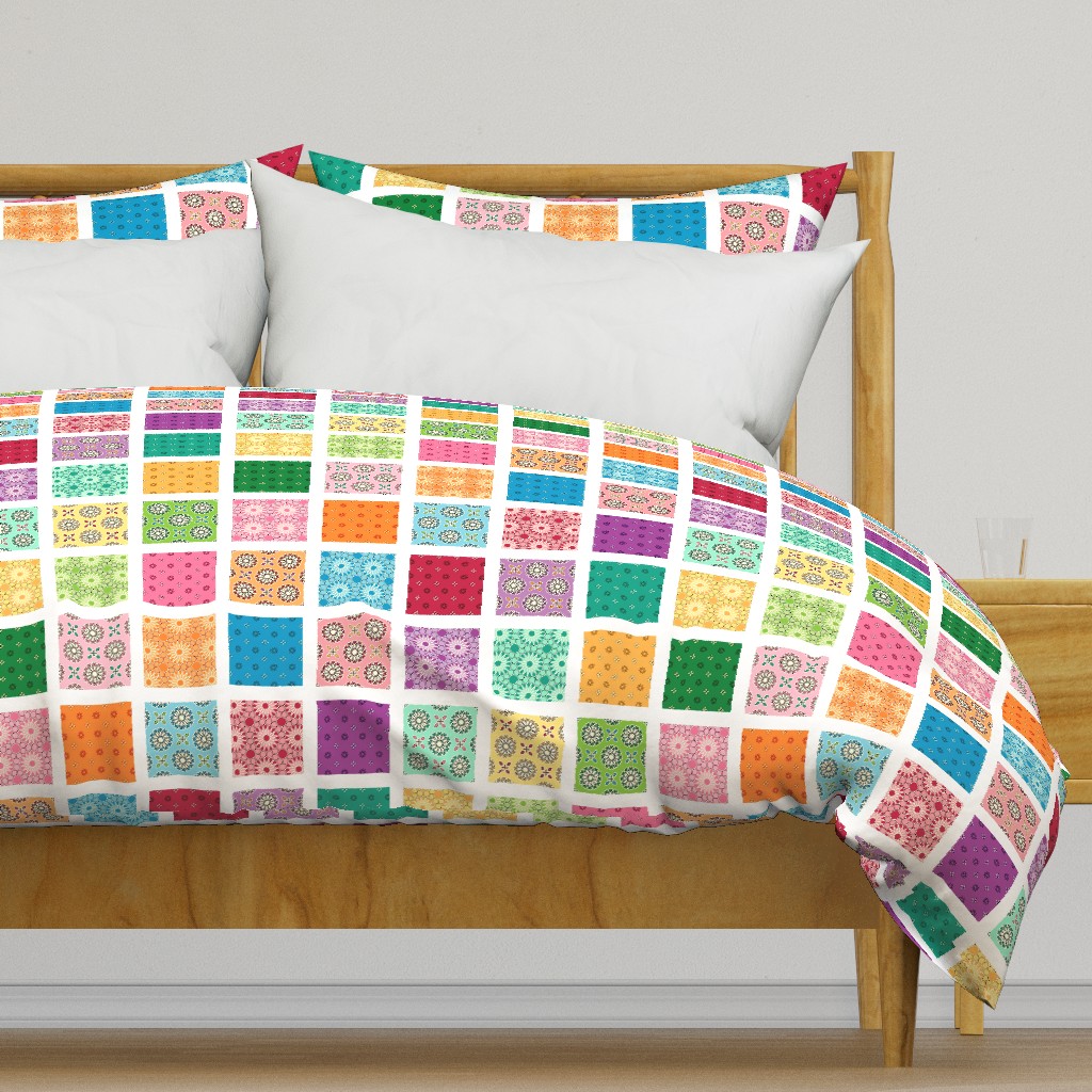 Winding Cotton Rainbow Quilt