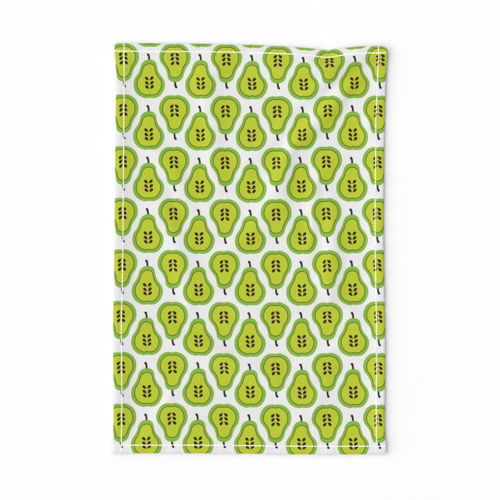 Fantastic freshtastic green retro pear pattern