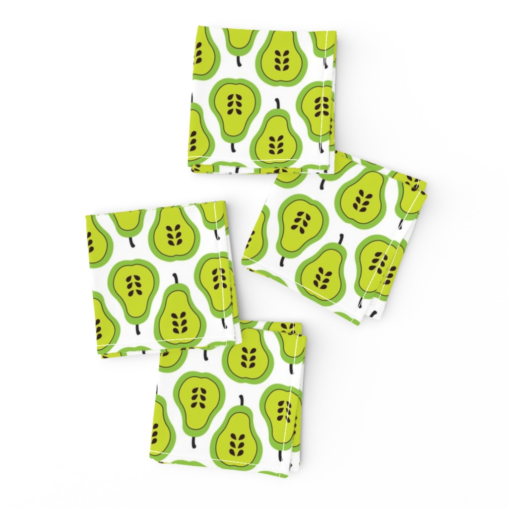 Fantastic freshtastic green retro pear pattern