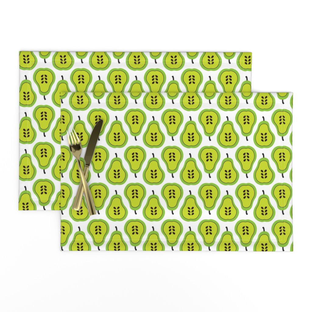 Fantastic freshtastic green retro pear pattern