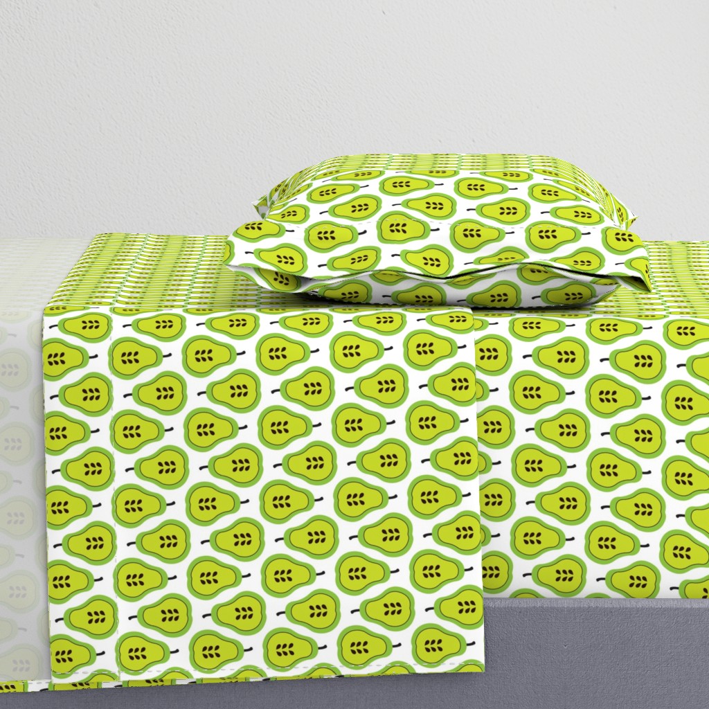 Fantastic freshtastic green retro pear pattern