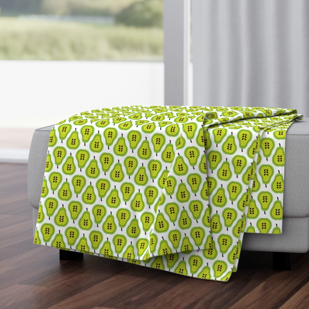 Fantastic freshtastic green retro pear pattern