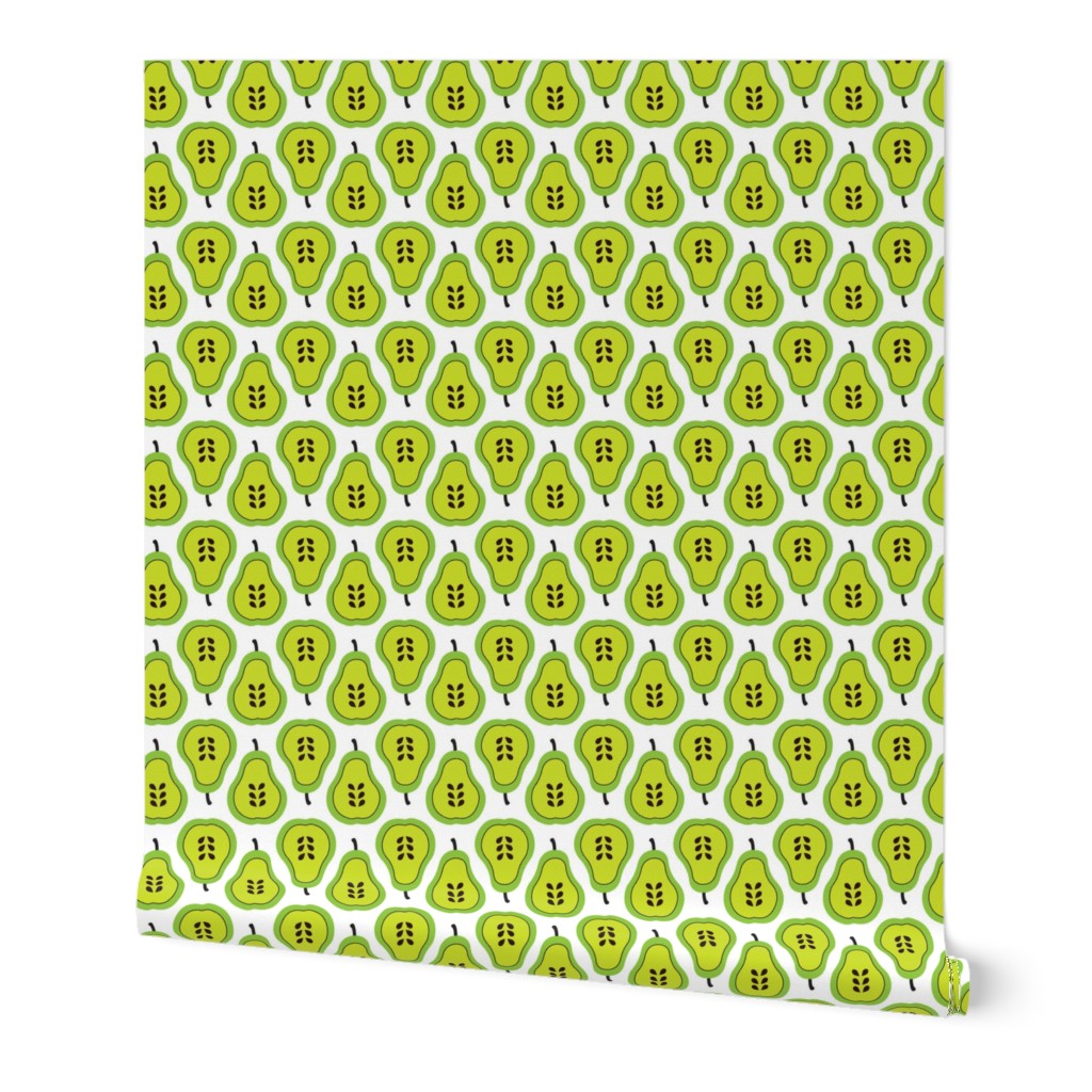 Fantastic freshtastic green retro pear pattern