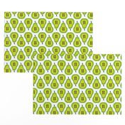 Fantastic freshtastic green retro pear pattern