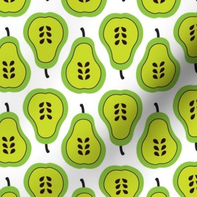 Fantastic freshtastic green retro pear pattern