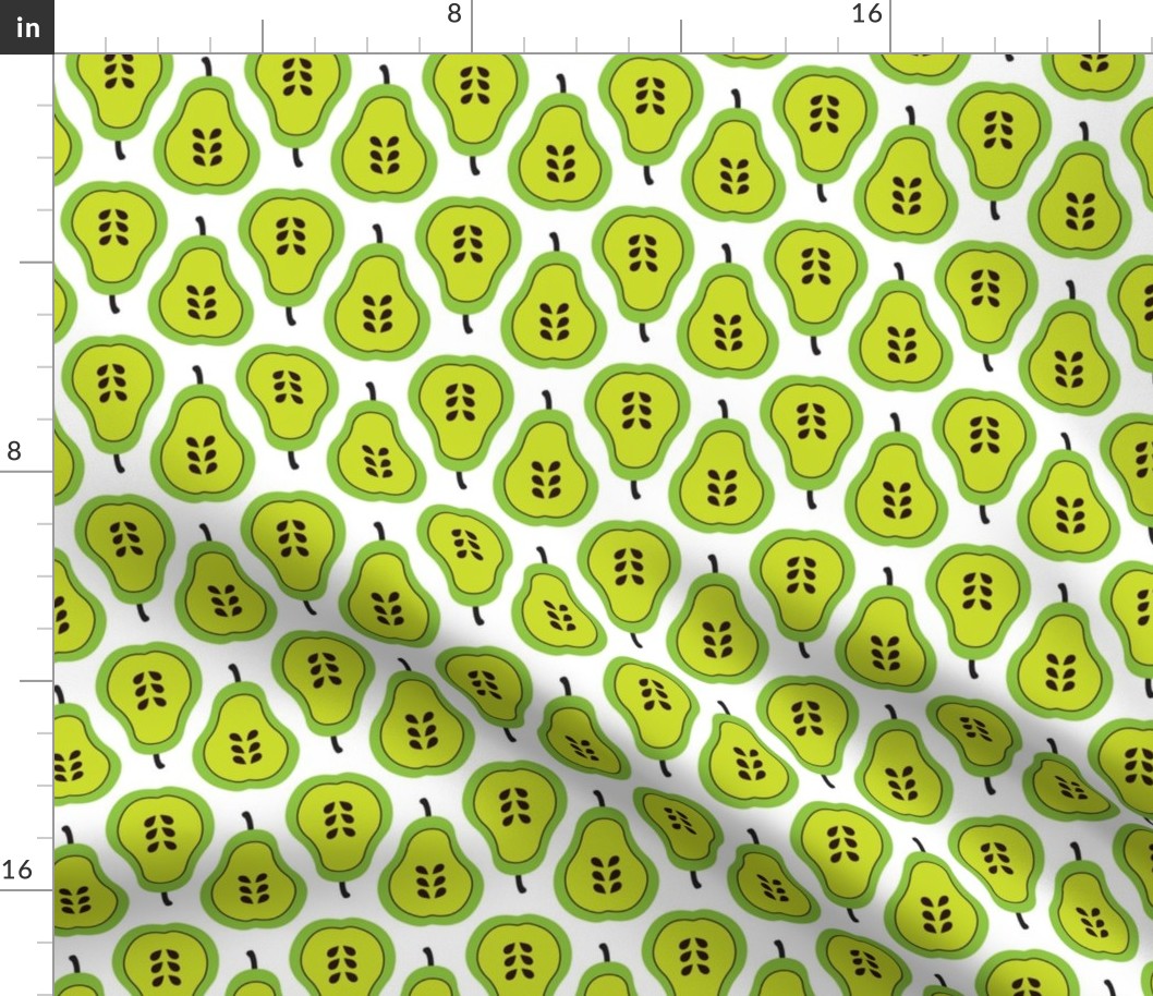 Fantastic freshtastic green retro pear pattern