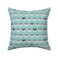 Baby blue vintage retro nursery fox