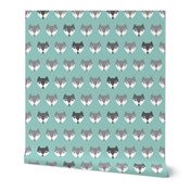 Baby blue vintage retro nursery fox