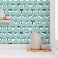 Baby blue vintage retro nursery fox