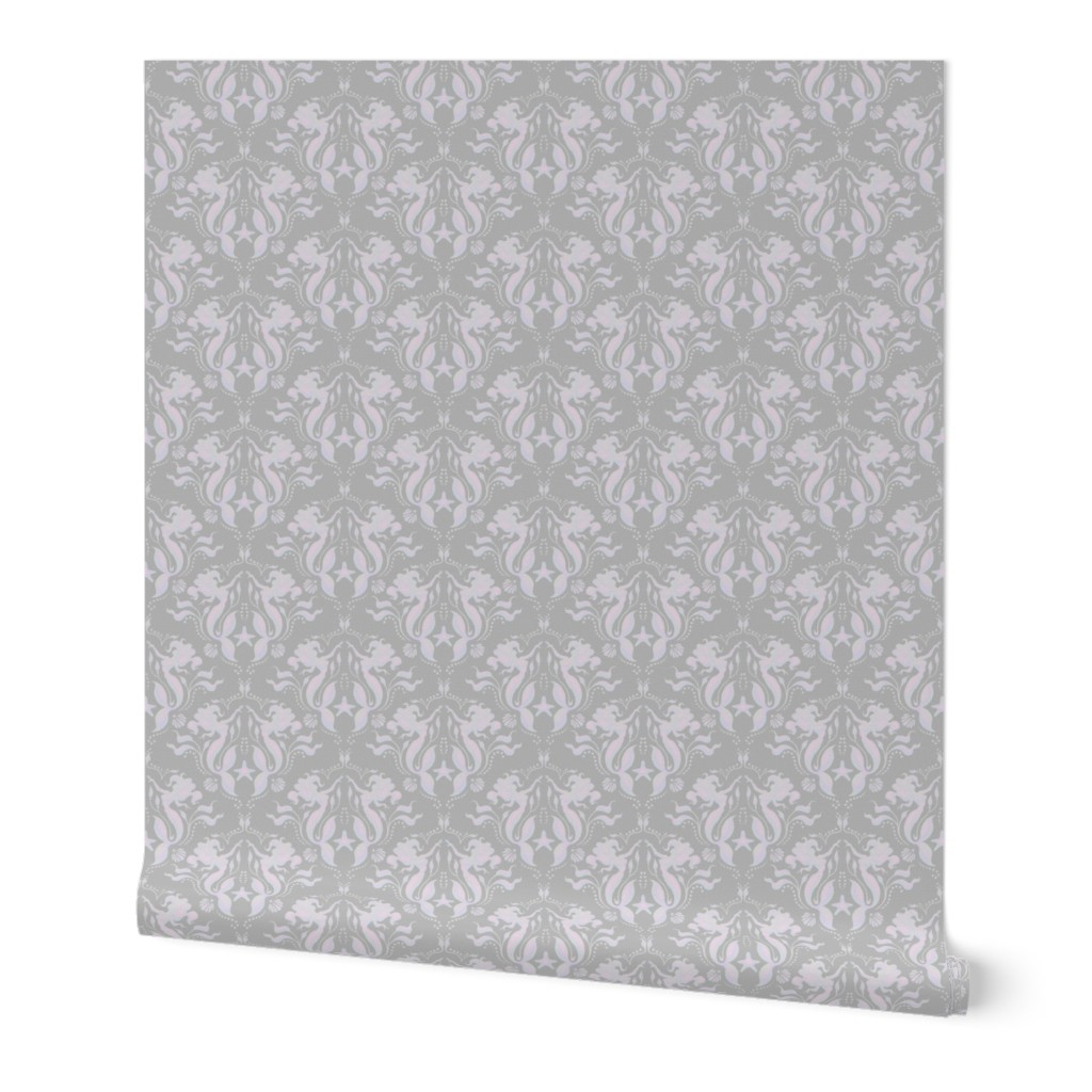 Mermaid Damask - pearl