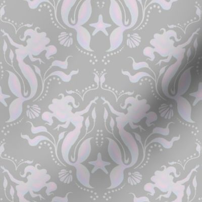 Mermaid Damask - pearl