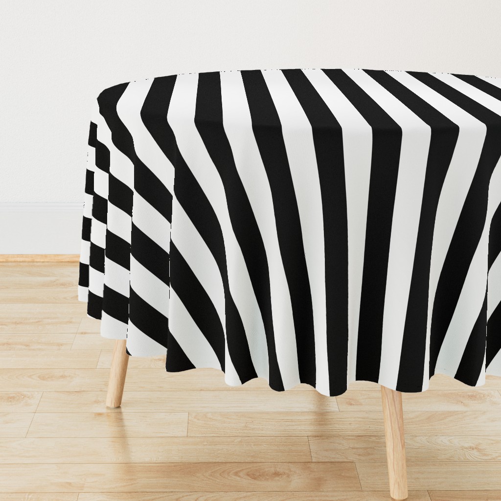 2.5 inch wide Black and White Stripes