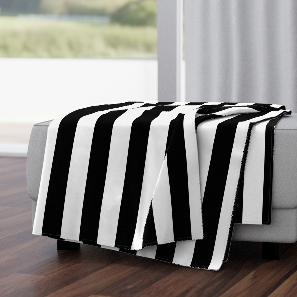 2.5 inch wide Black and White Stripes