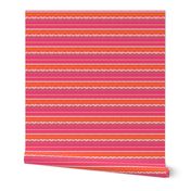 Ornamental stripes in coral red