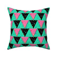 Star Triangle Pennant Bunting Green Pink Black