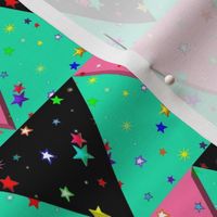 Star Triangle Pennant Bunting Green Pink Black