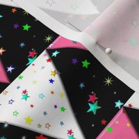  Star Triangle Pennant Bunting White Pink Black