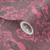 Parrot Damask ~ Pink & Grey ~ Petite 