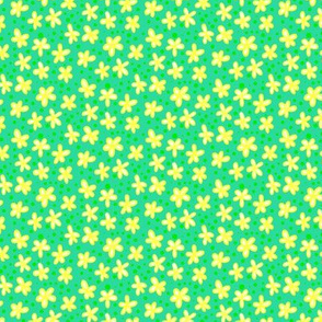 Ditsy spring green print