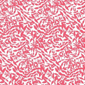 Ditsy pattern with leafs in pink