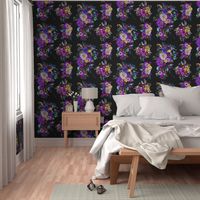 Spring Lavender Floral Painting // Black