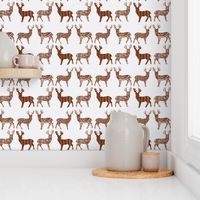 Brown Meadow Deer on White LARGE SCALE