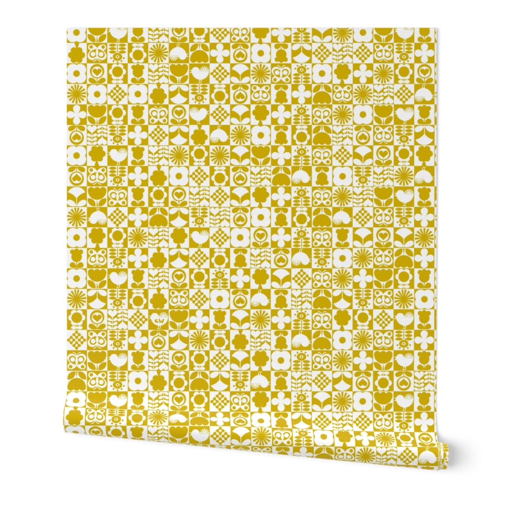 Floral Tiles - Gold