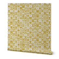 Floral Tiles - Gold