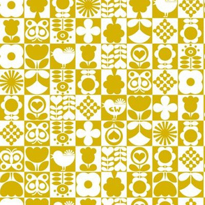 Floral Tiles - Gold