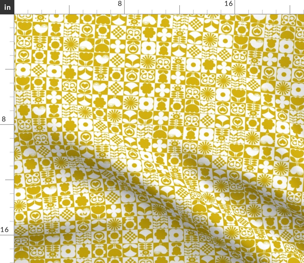 Floral Tiles - Gold