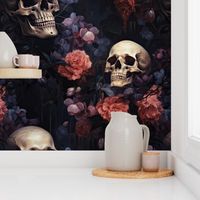 Skull and Flowers