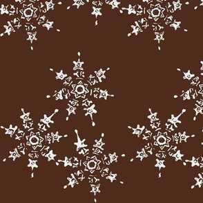 snowflakes on chocolate brown