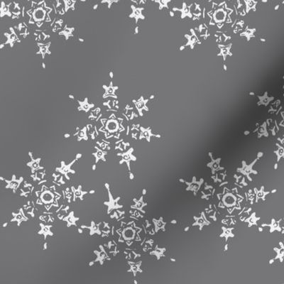 snowflake flurry on dark winter sky