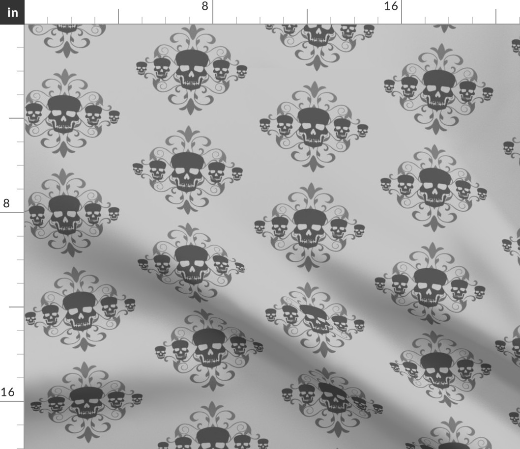 Gray Skulls Pattern