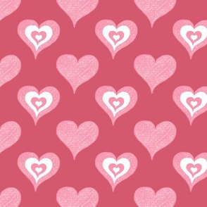 Hearts in Coral and Pink