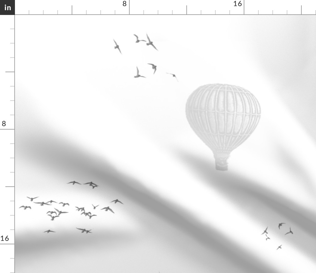 Ballons and birds large simplified