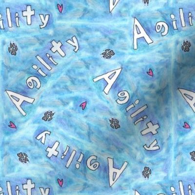 Agility hearts and paws - blue