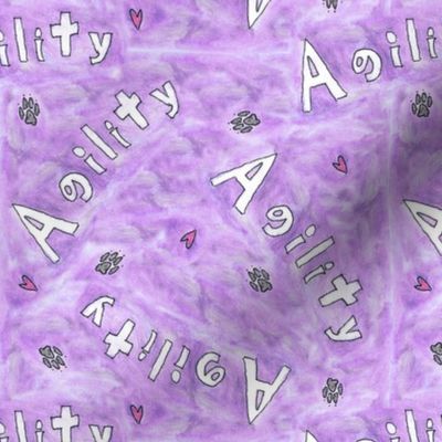 Agility hearts and paws - purple