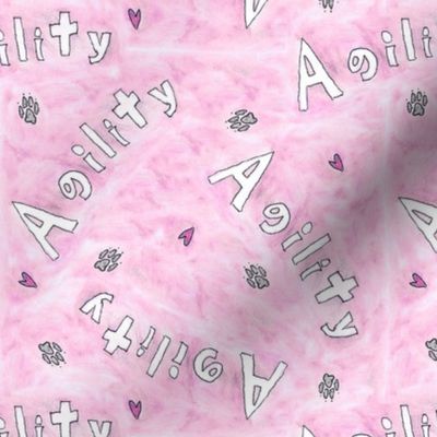 Agility hearts and paws - pink