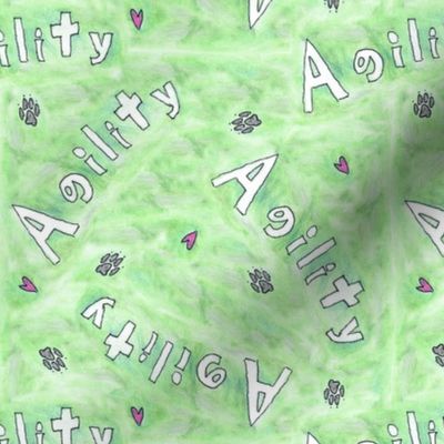Agility hearts and paws - green