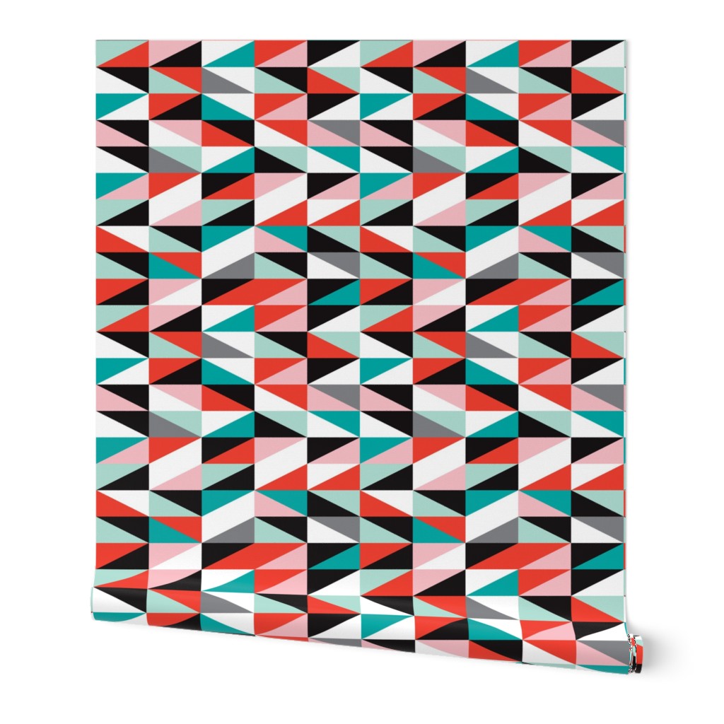  Pastel modern geometric cubist mid century anstract design