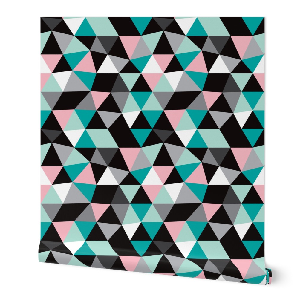 Pastel modern geometric triangle pattern LARGE